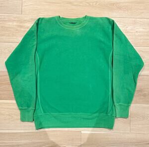 AURALEE Green Knit Pullover Crewneck Sweatshirt Long Sleeve Size 4 Japan